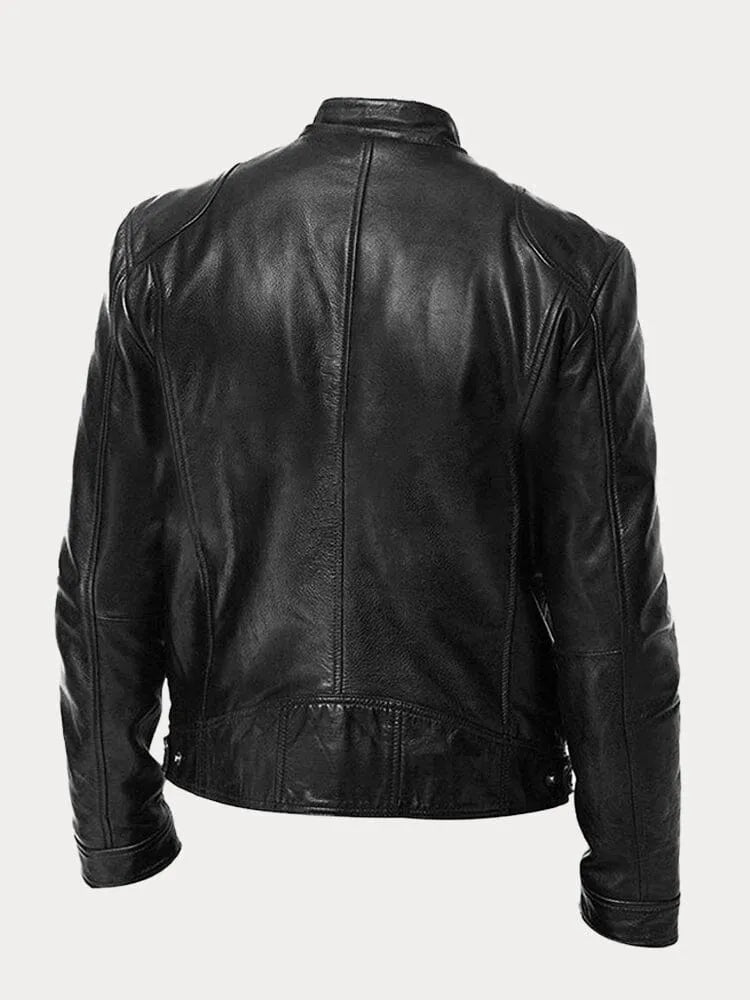 Leren jas | Zip-Up | Regular Fit | Bikerjas | Leren herenjas-Boetiek Moda