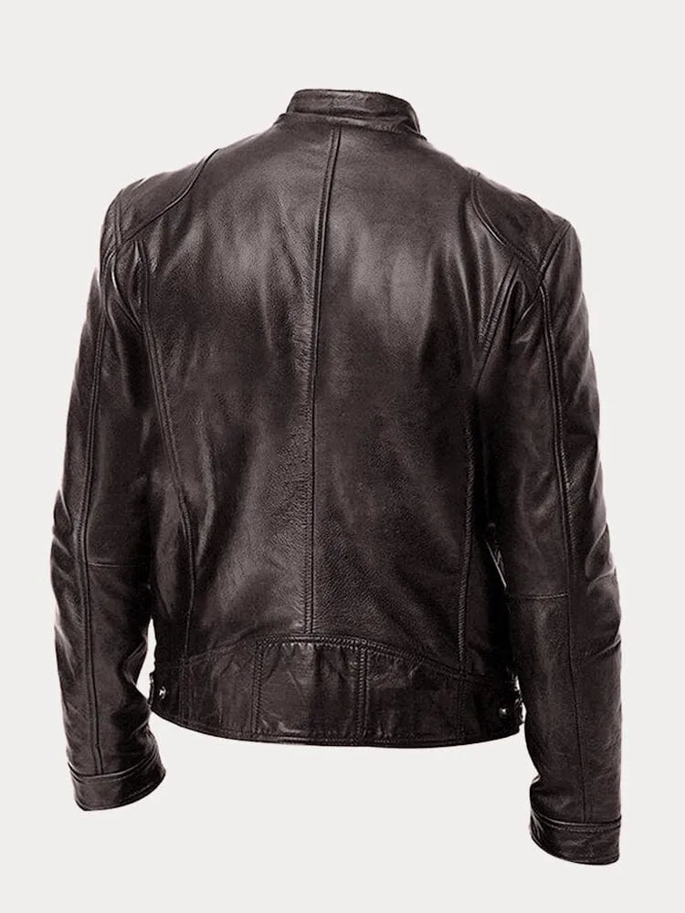 Leren jas | Zip-Up | Regular Fit | Bikerjas | Leren herenjas-Boetiek Moda