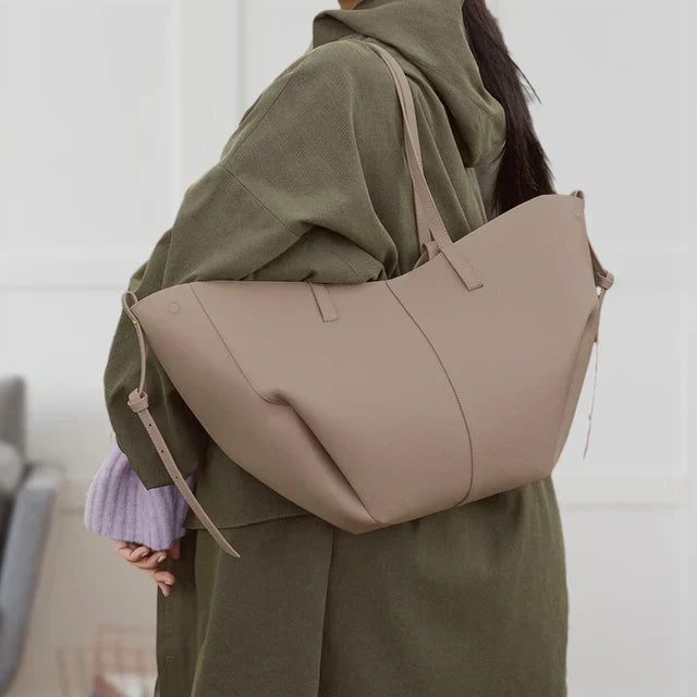 Leren tas | Vintage | Kunstleer | Schoudertas | Grote boodschappentas-Boetiek Moda