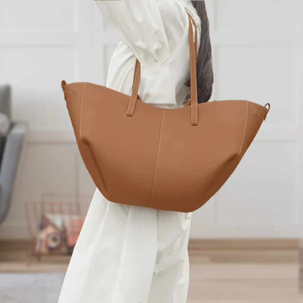Leren tas | Vintage | Kunstleer | Schoudertas | Grote boodschappentas-Boetiek Moda