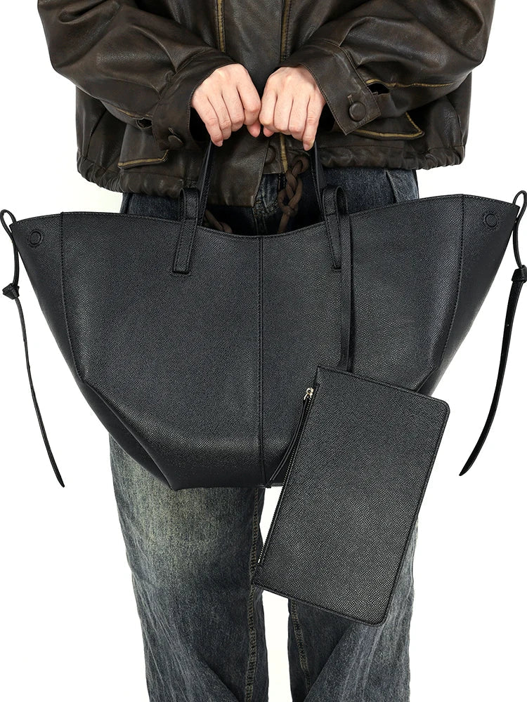 Leren tas | Vintage | Kunstleer | Schoudertas | Grote boodschappentas-Boetiek Moda