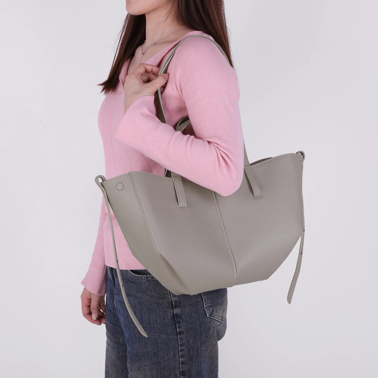 Leren tas | Vintage | Kunstleer | Schoudertas | Grote boodschappentas-Boetiek Moda