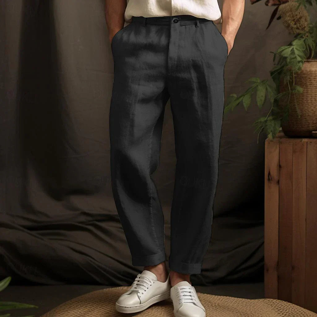 Linnen Broek | Lichtgewicht | Rechte Pijp | Losse Broek | Herenbroek-Boetiek Moda