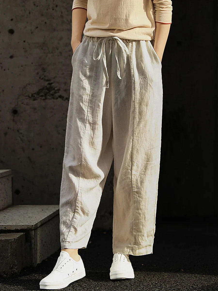 Linnen Broek | Loose Fit | Koord | Zomerbroek | Damesbroek-Boetiek Moda