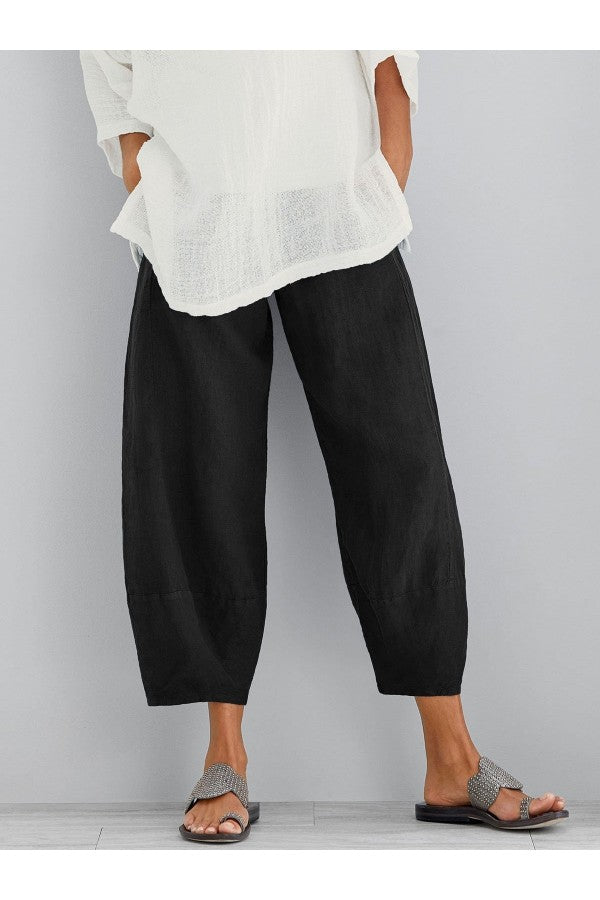 Linnen Broek - Los Model - Enkellengte - Zomerbroek - Damesbroek-Boetiek Moda