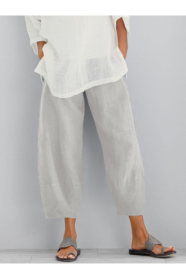 Linnen Broek - Los Model - Enkellengte - Zomerbroek - Damesbroek-Boetiek Moda