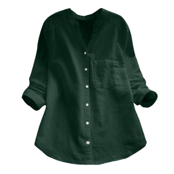 Linnen blouse | Halflange mouwen | Losse pasvorm | Blouse met knopen | Linnen overhemden voor dames-Boetiek Moda