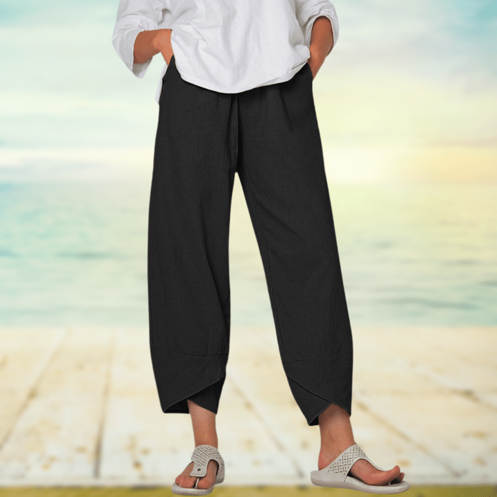 Linnen broek - Casual - Los model - Zomerbroek - Damesbroek-Boetiek Moda