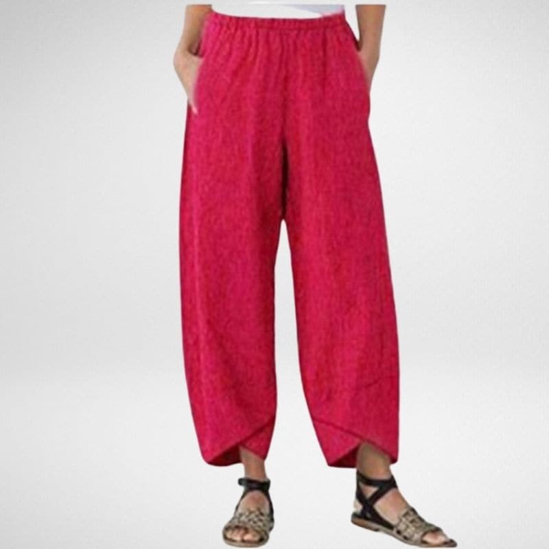 Linnen broek - Casual - Los model - Zomerbroek - Damesbroek-Boetiek Moda