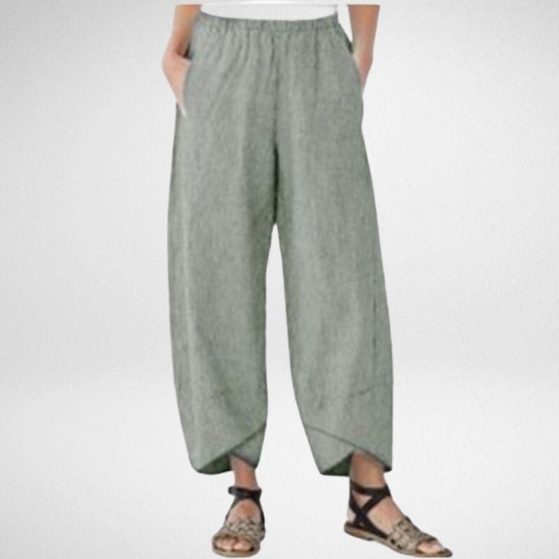 Linnen broek - Casual - Los model - Zomerbroek - Damesbroek-Boetiek Moda