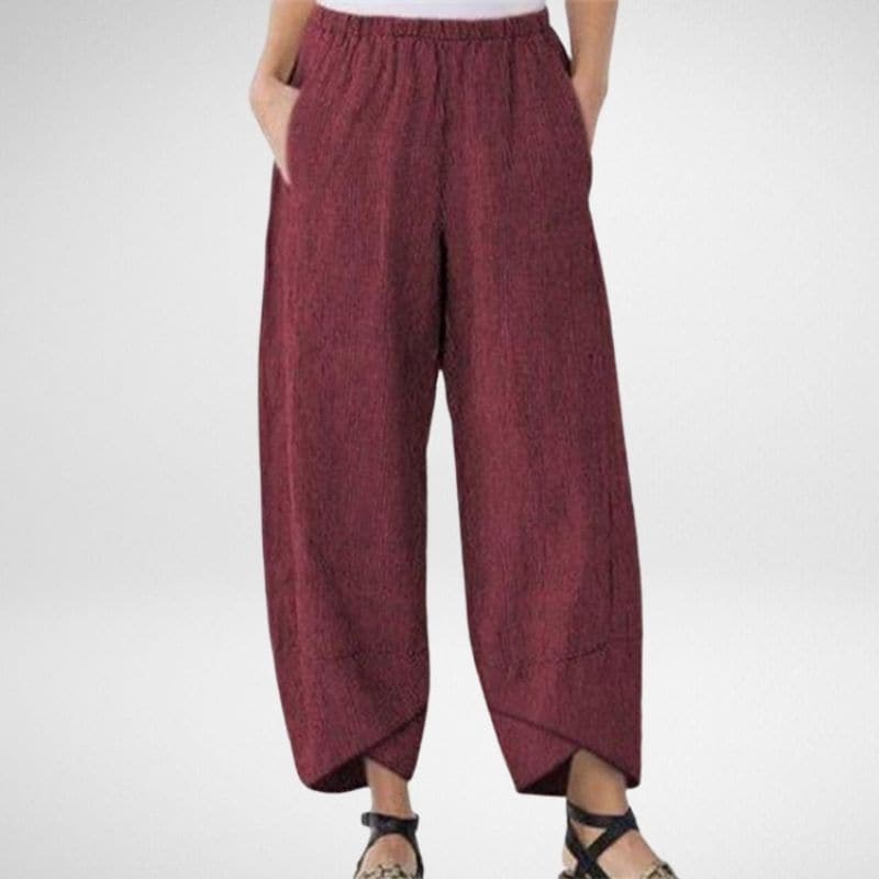 Linnen broek - Casual - Los model - Zomerbroek - Damesbroek-Boetiek Moda