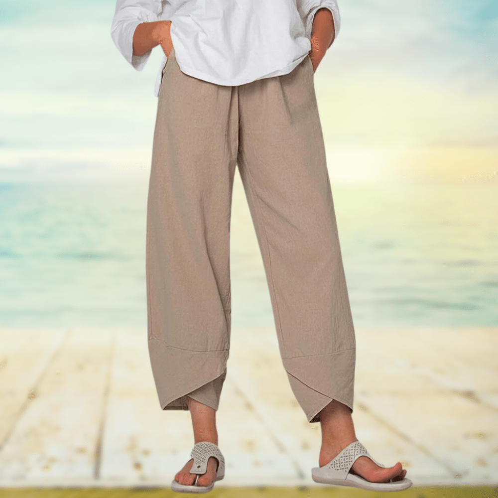 Linnen broek - Casual - Los model - Zomerbroek - Damesbroek-Boetiek Moda