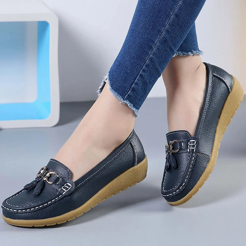 Loafers - Horsebit - Comfortabel - Slip Op schoenen - Damesschoenen-Boetiek Moda