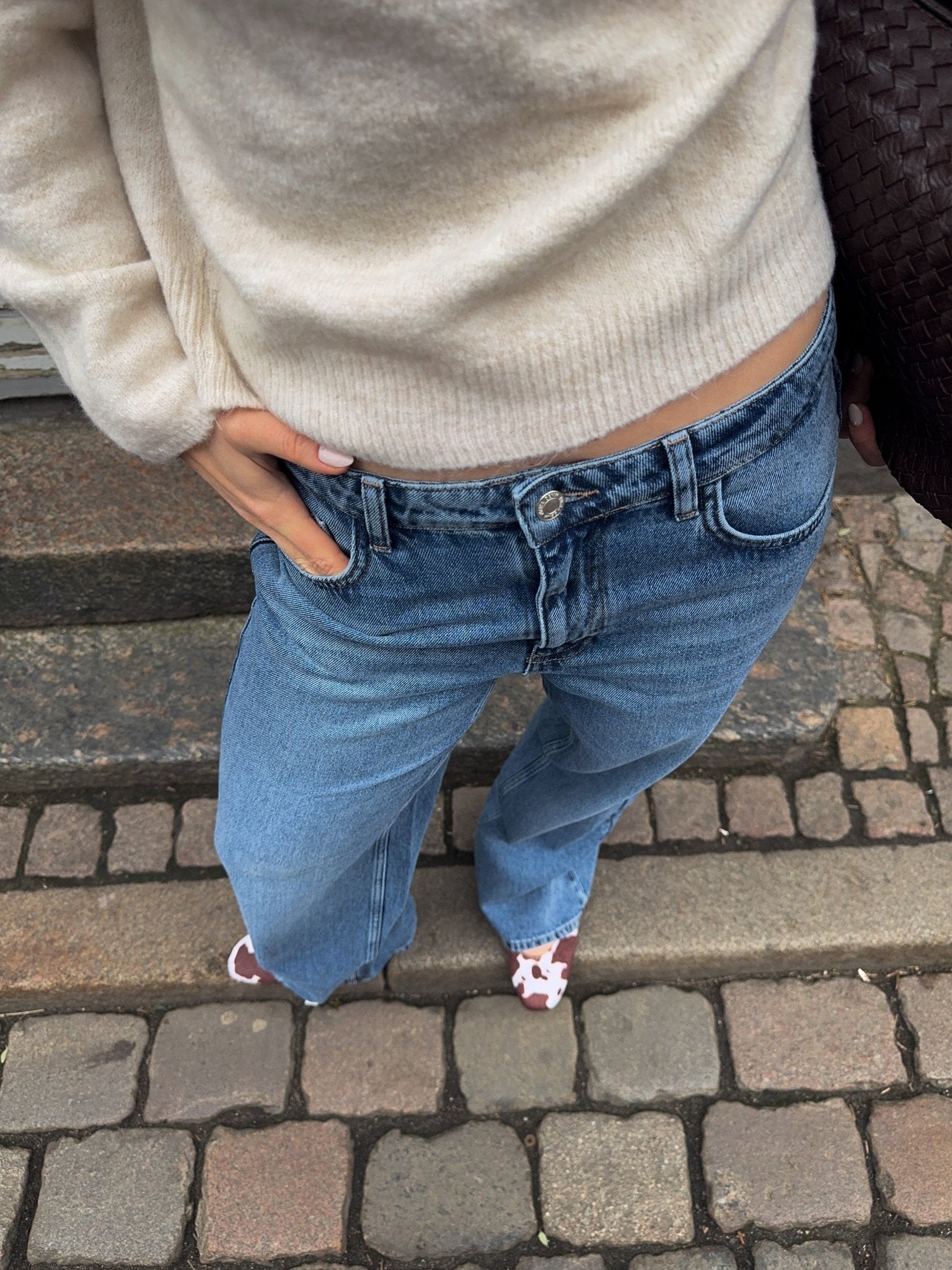 Loose Fit Jeans - Damesjeans met normale taille en rechte pijpen-Boetiek Moda