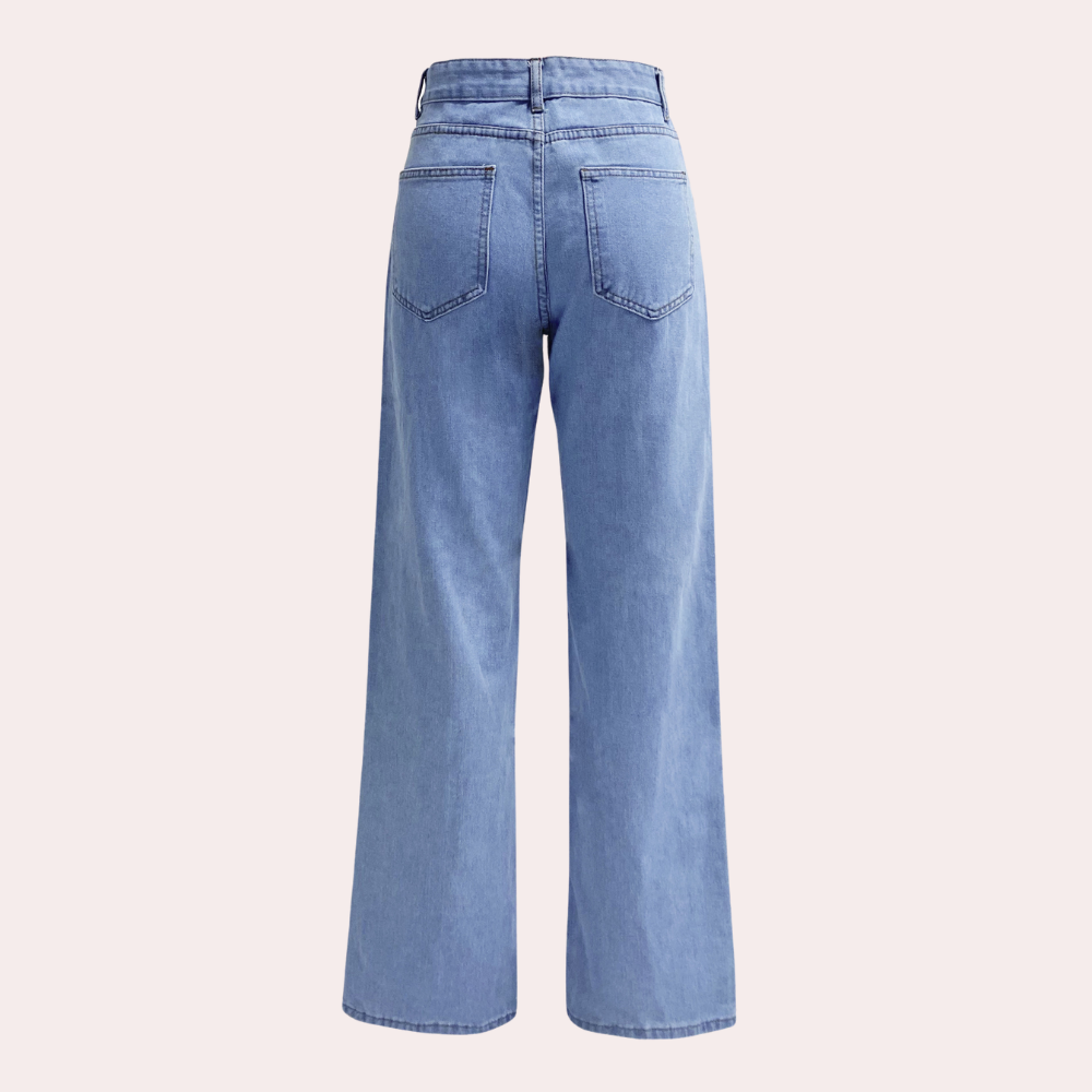 Losse Jeans - Rechte Pijp - Relaxed Fit - Jeans met Hoge Taille - Dames Jeans-Boetiek Moda