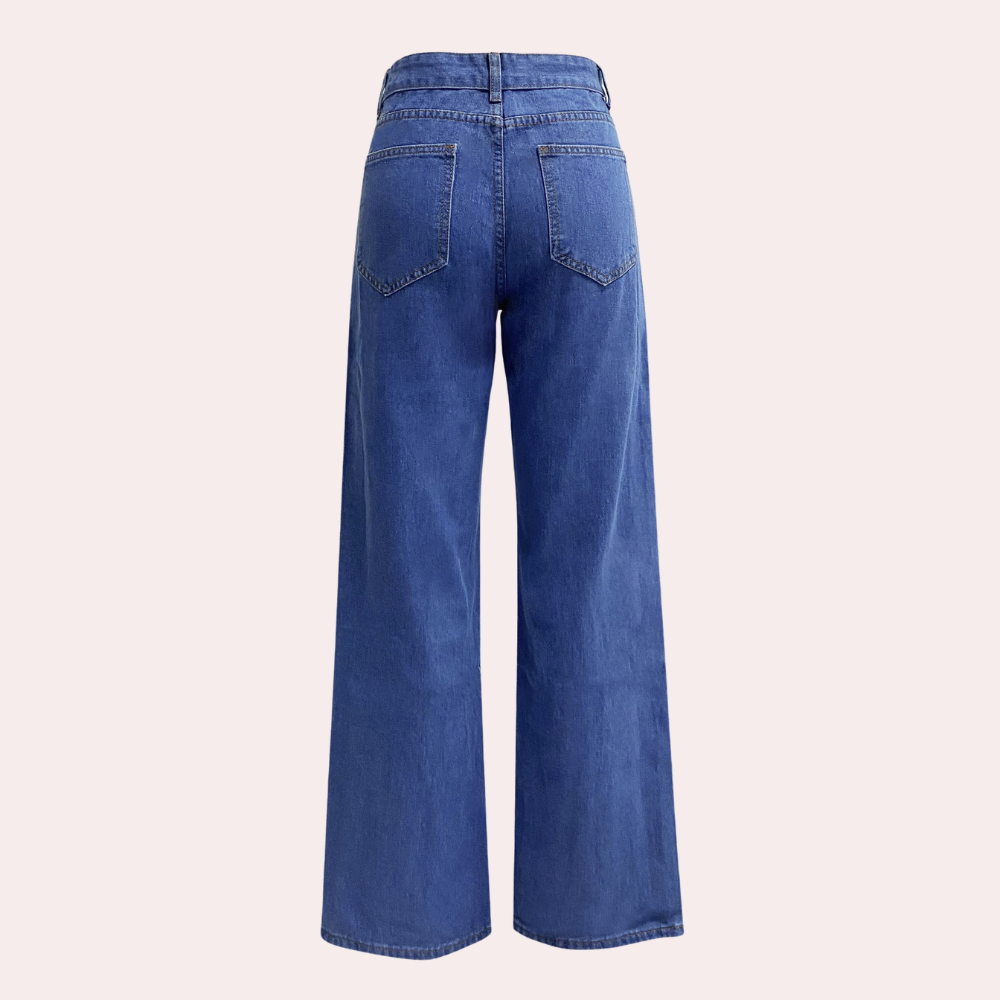 Losse Jeans - Rechte Pijp - Relaxed Fit - Jeans met Hoge Taille - Dames Jeans-Boetiek Moda