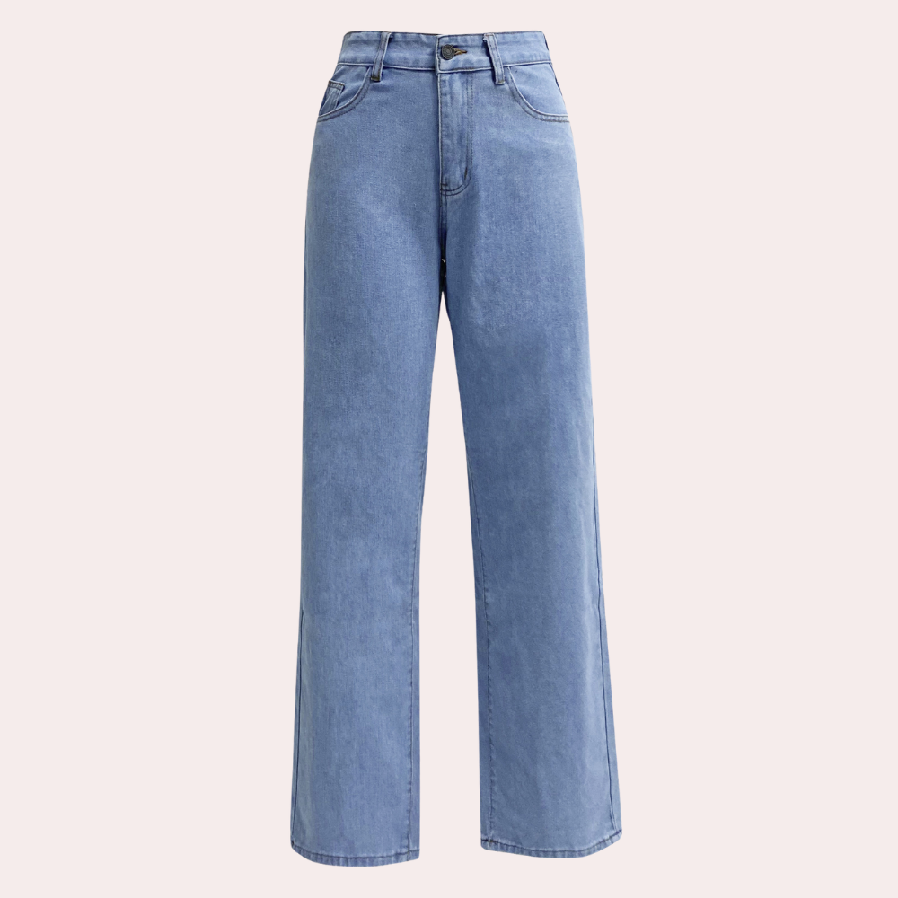 Losse Jeans - Rechte Pijp - Relaxed Fit - Jeans met Hoge Taille - Dames Jeans-Boetiek Moda