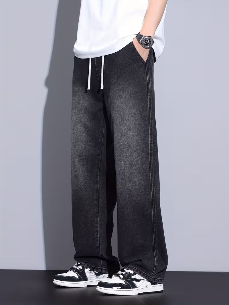 Losvallende jeans - Koord - Elastische taille - Baggy broek - Herenbroek-Boetiek Moda