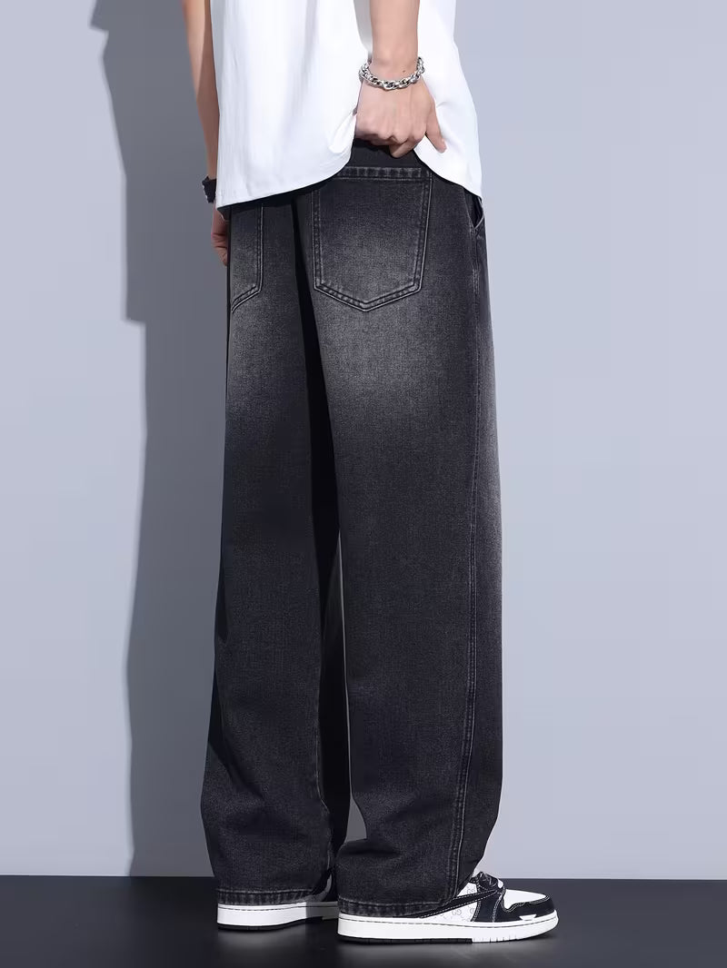 Losvallende jeans - Koord - Elastische taille - Baggy broek - Herenbroek-Boetiek Moda