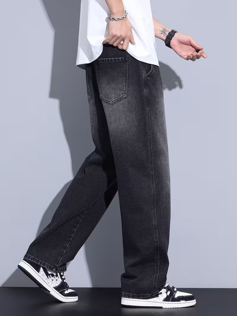 Losvallende jeans - Koord - Elastische taille - Baggy broek - Herenbroek-Boetiek Moda