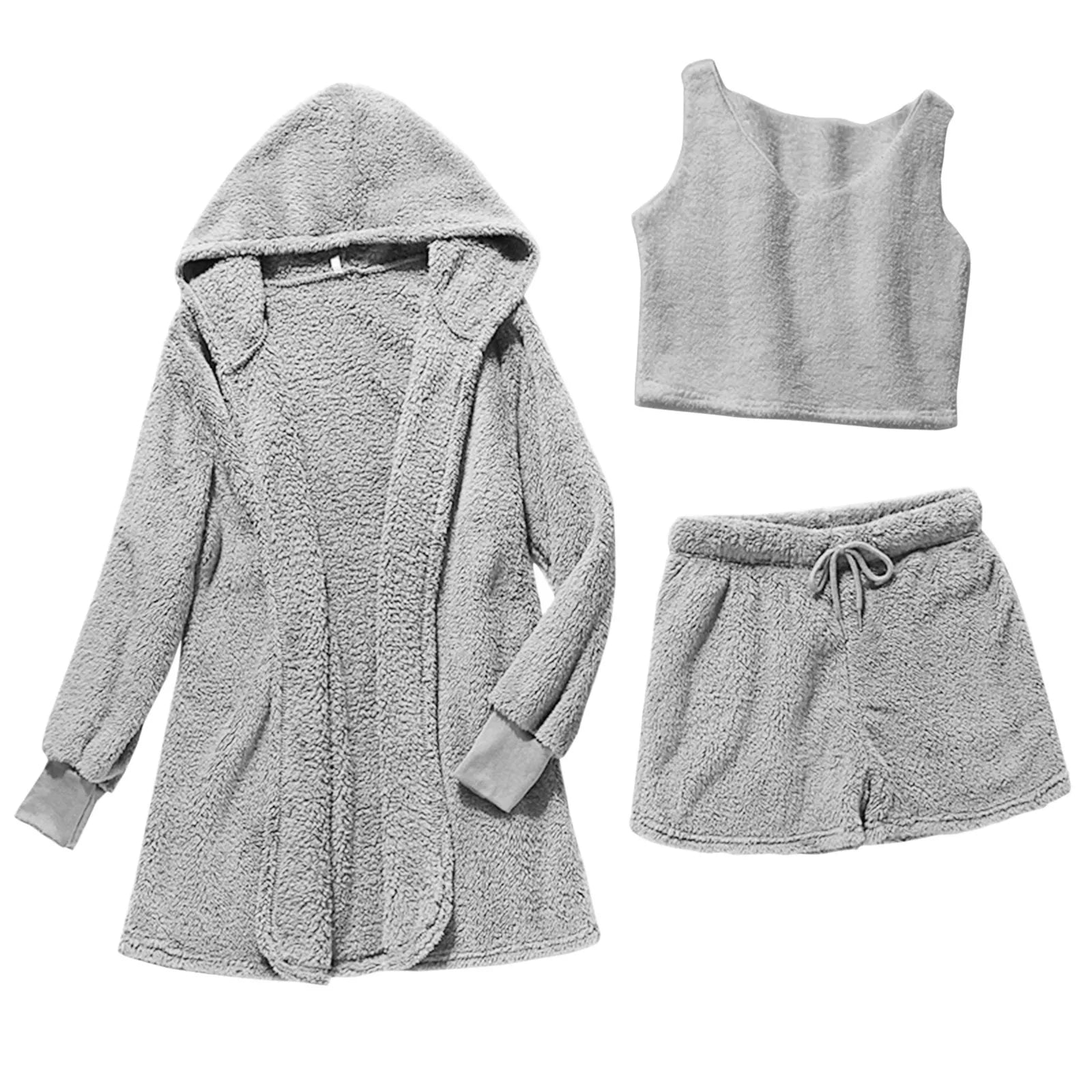 Loungeset | Top | Korte Broek | Fleece Pyjama | Dames Loungewear-Boetiek Moda