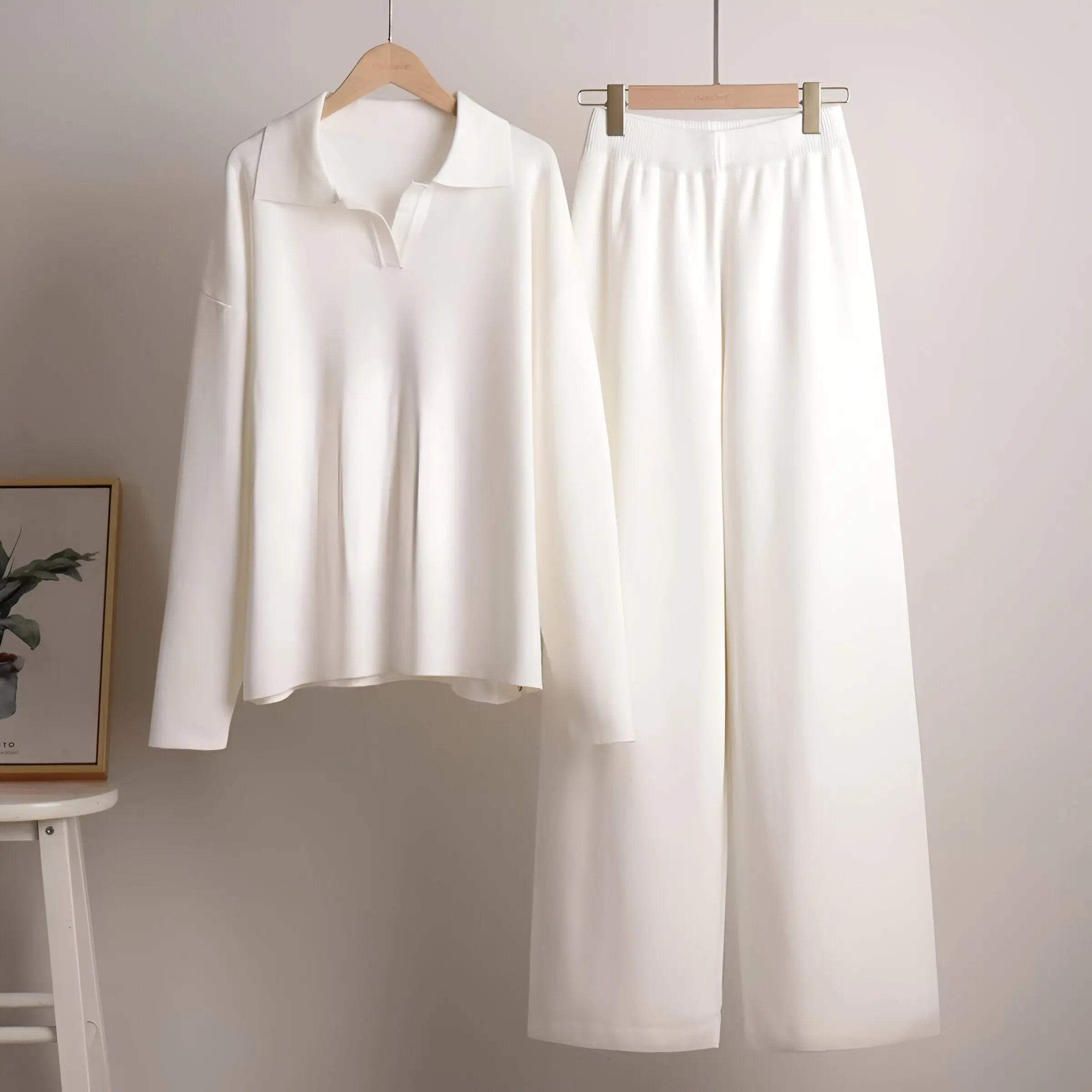 Loungewear-set | Tweedelig | Relaxte pasvorm | Gebreide set | Loungewear-set voor dames-Boetiek Moda