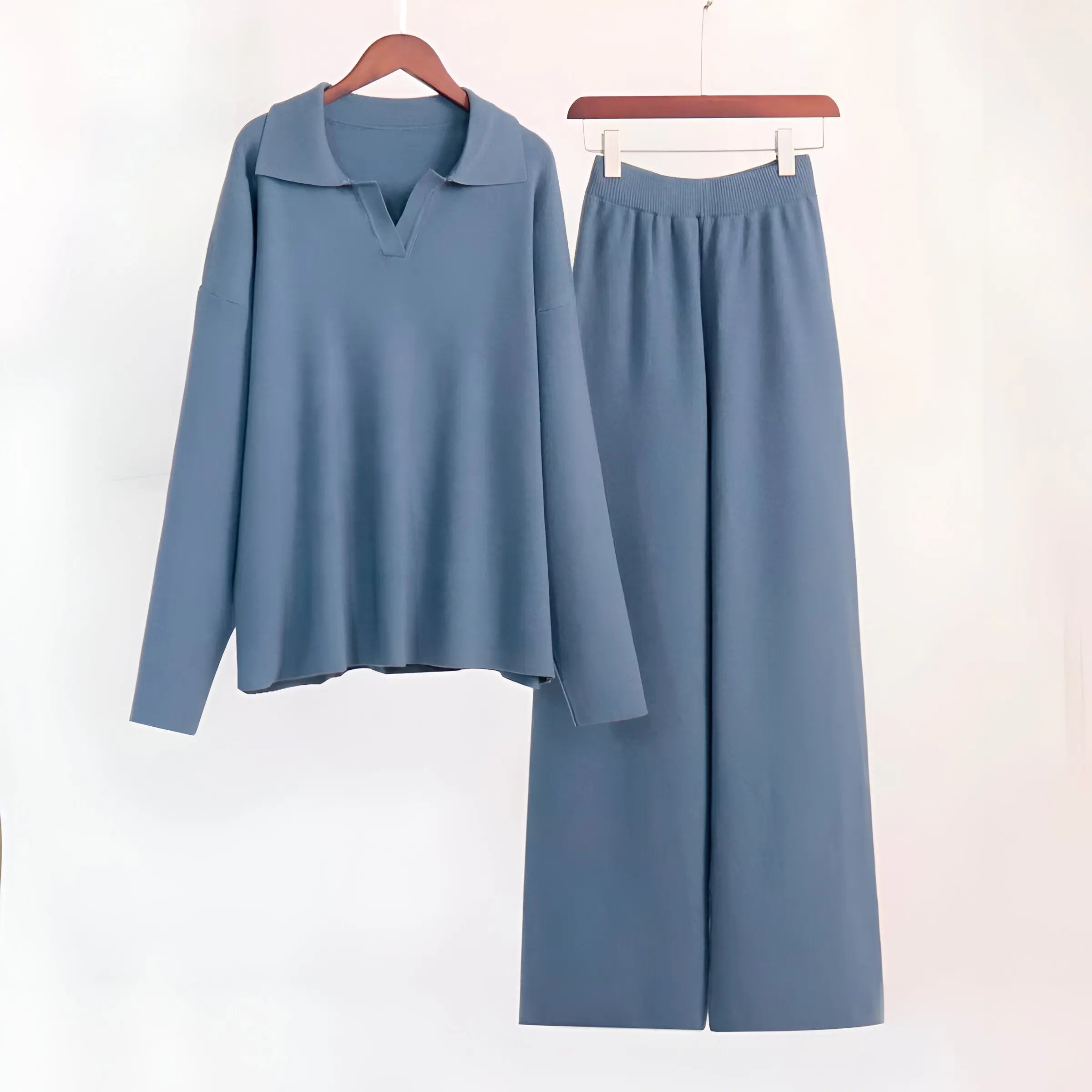 Loungewear-set | Tweedelig | Relaxte pasvorm | Gebreide set | Loungewear-set voor dames-Boetiek Moda