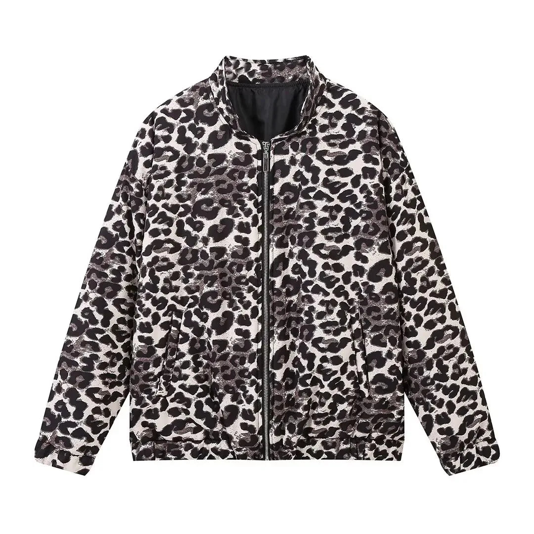 Luipaardprint bomberjack | Oversized | Zip-Up | Luipaardjack | Damesjas-Boetiek Moda