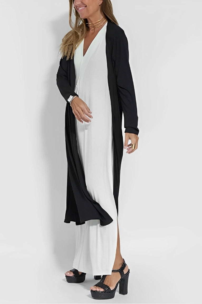 Maxi-jurk - Dames mouwloze losvallende zomerjurk met V-hals-Boetiek Moda