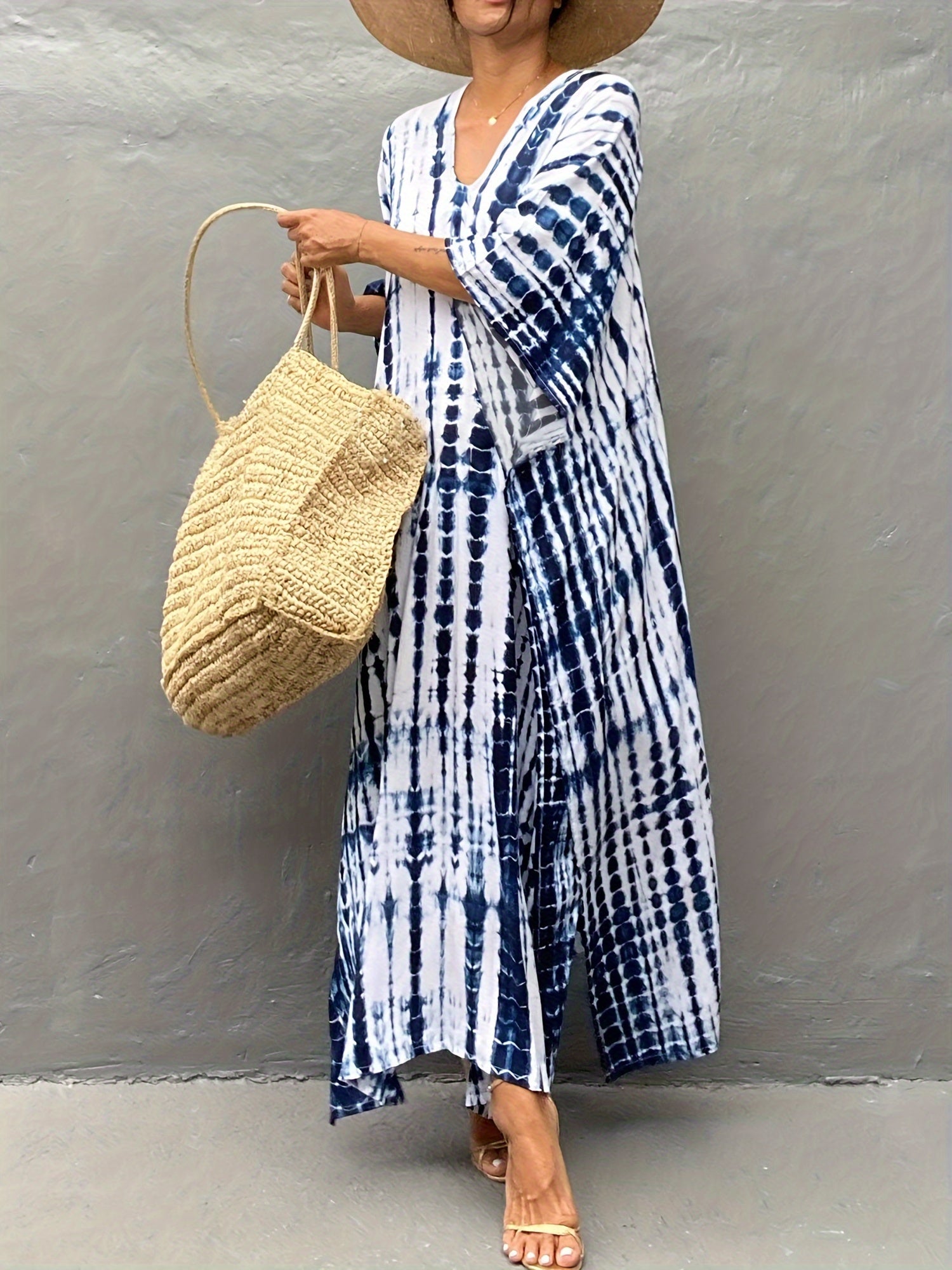 Maxi jurk | Losse pasvorm | Korte mouwen | Zomerjurk | Boho jurk-Boetiek Moda