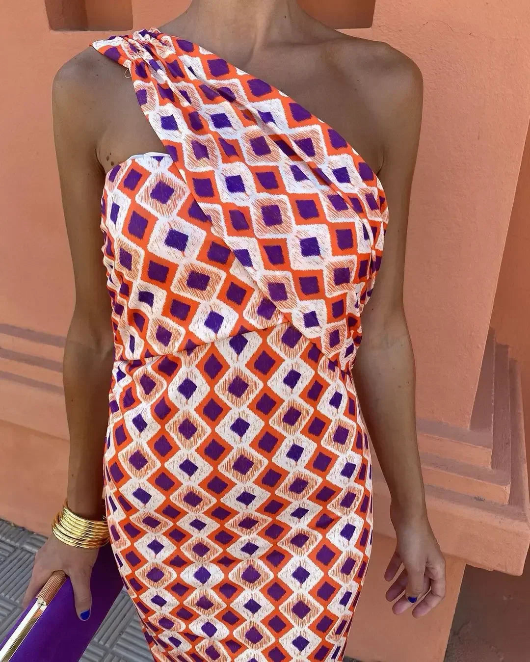 Maxi zonnejurk | Elegant | Een-Shouder | Zomerjurk | Bodycon Jurk-Boetiek Moda