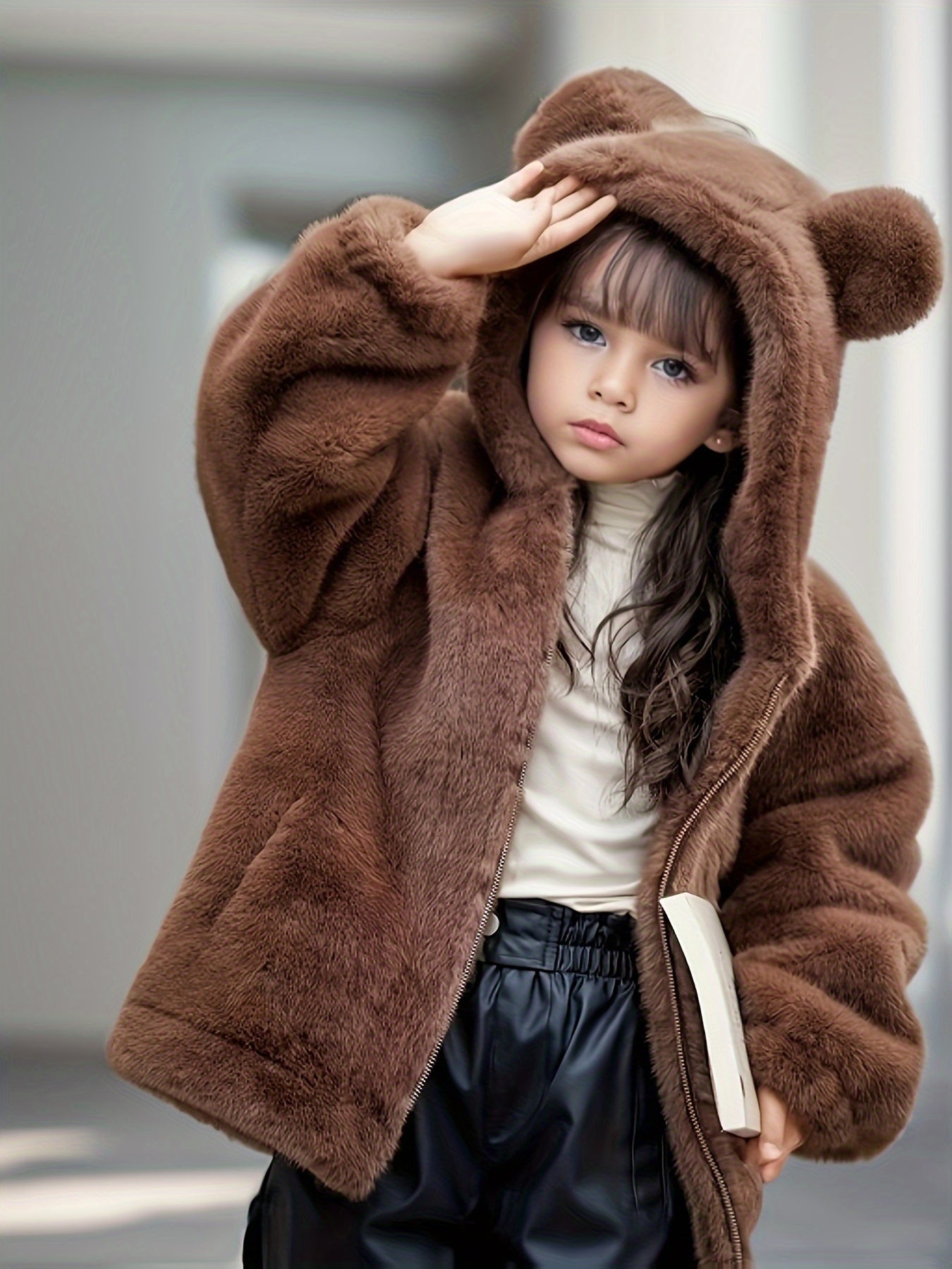 Meisjes Jas | Bont | Fluffy | Fleece Jas | Meisjes Winterjassen-Boetiek Moda
