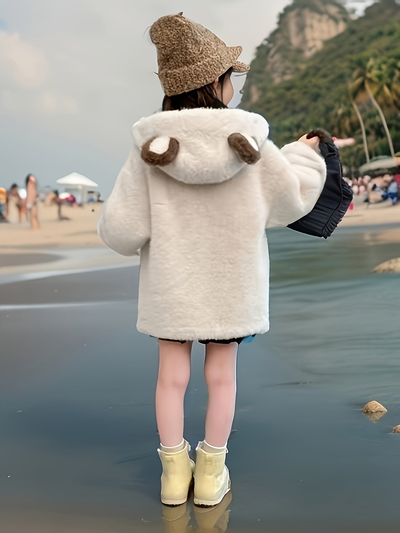 Meisjes Jas | Bont | Fluffy | Fleece Jas | Meisjes Winterjassen-Boetiek Moda