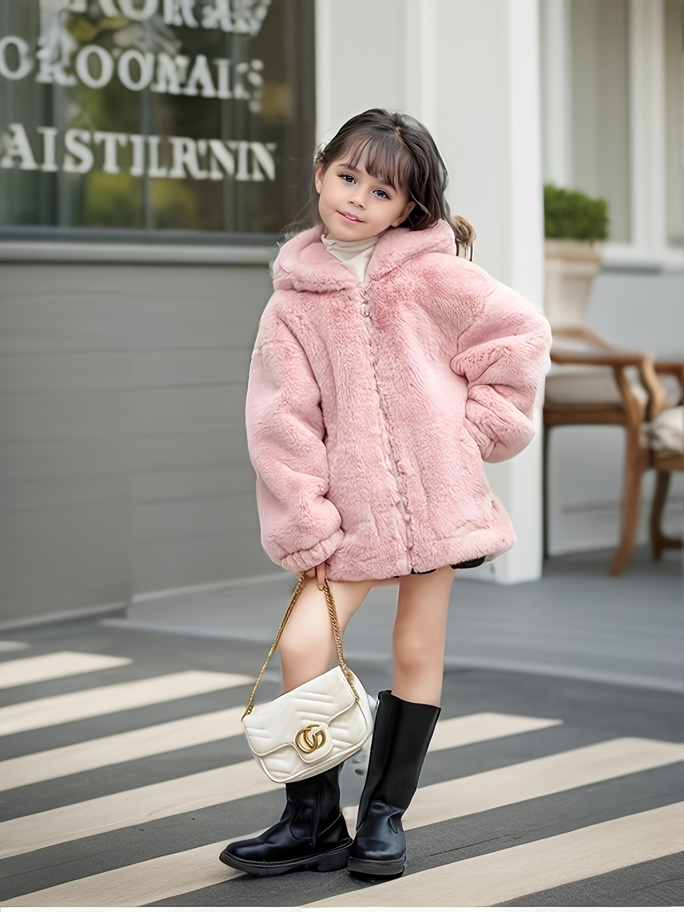 Meisjes Jas | Bont | Fluffy | Fleece Jas | Meisjes Winterjassen-Boetiek Moda