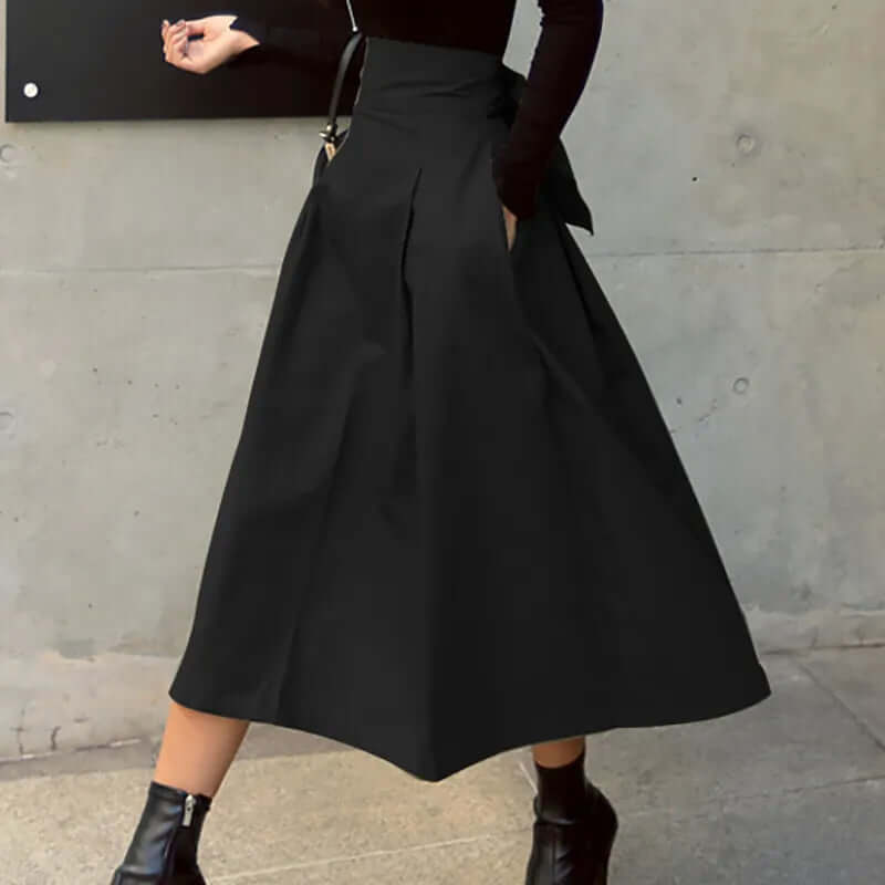 Midi-rok | Elegant | Tailleband | Belrok | Rok met hoge taille-Boetiek Moda