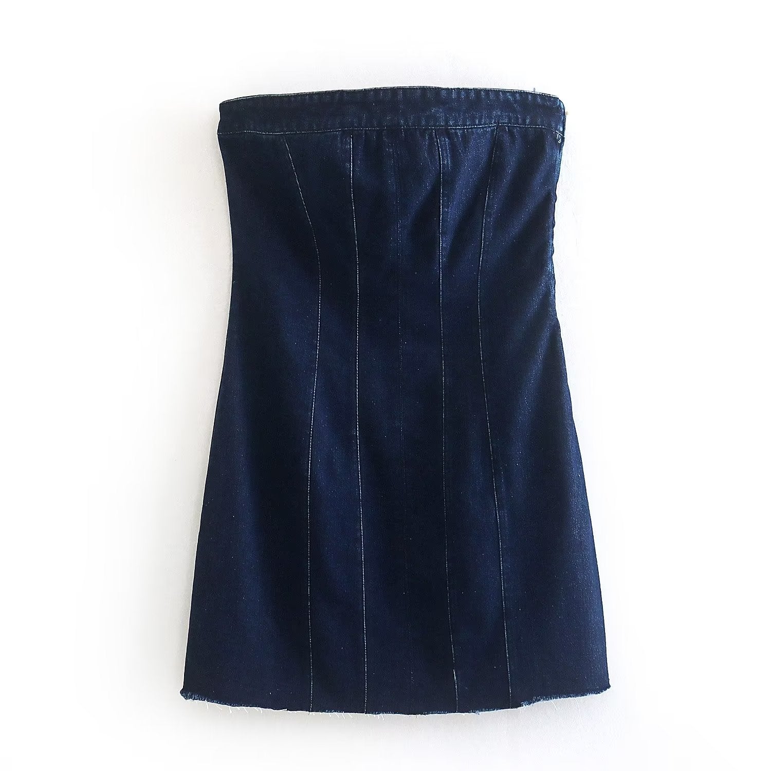 Mini Denim Jurk - Damespijp Bodycon Denim Strapless Jurk-Boetiek Moda