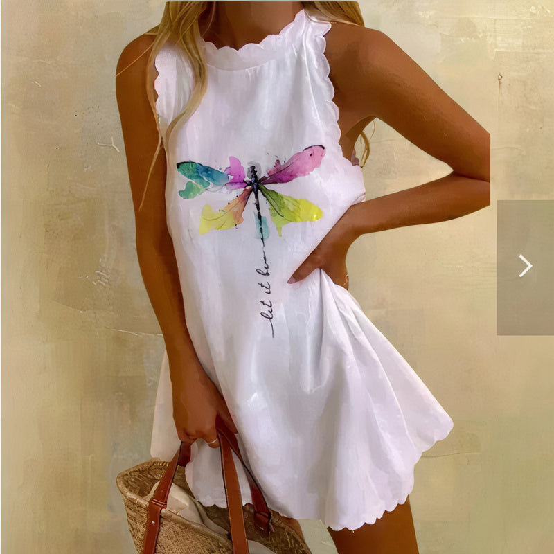 Mini-jurk - Mouwloos - Losse pasvorm - Korte jurk - Zomerjurk-Boetiek Moda