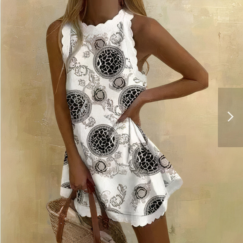 Mini-jurk - Mouwloos - Losse pasvorm - Korte jurk - Zomerjurk-Boetiek Moda