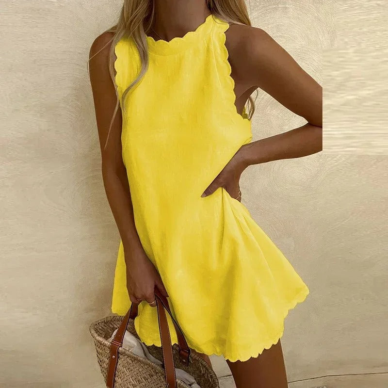 Mini-jurk - Mouwloos - Losse pasvorm - Korte jurk - Zomerjurk-Boetiek Moda