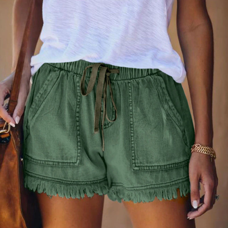 Mini-short - Elastische taille - Zakken - Denim Shorts - Zomerkleding-Boetiek Moda