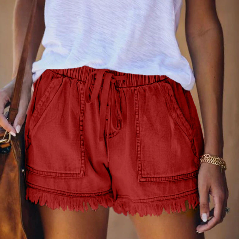 Mini-short - Elastische taille - Zakken - Denim Shorts - Zomerkleding-Boetiek Moda