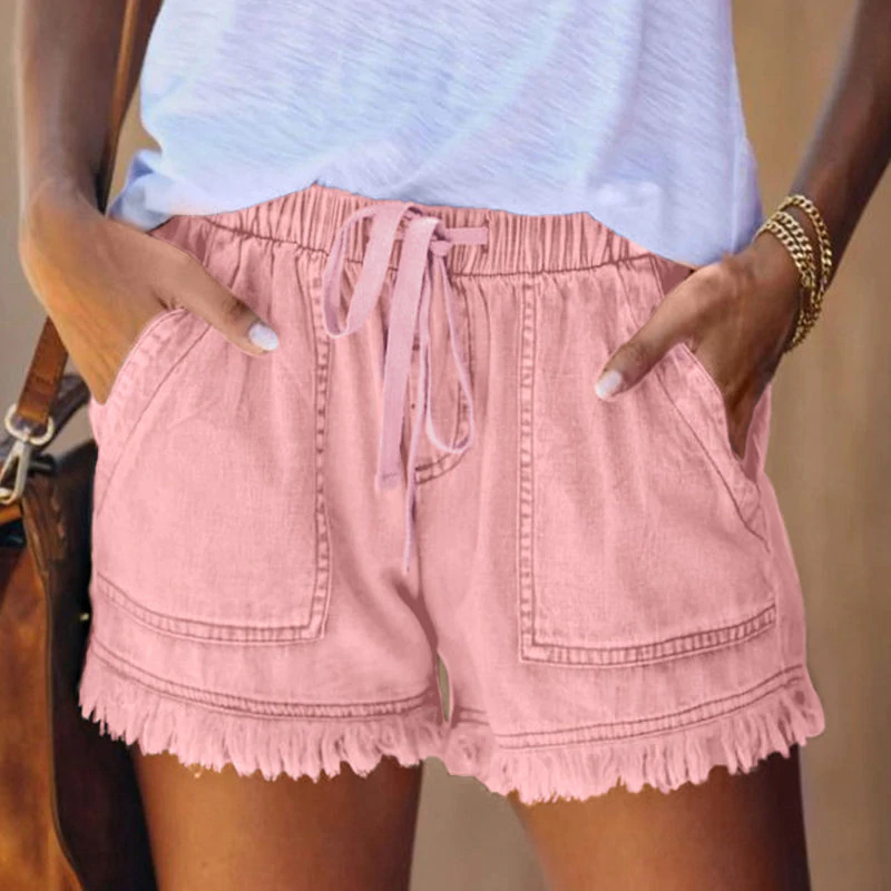 Mini-short - Elastische taille - Zakken - Denim Shorts - Zomerkleding-Boetiek Moda