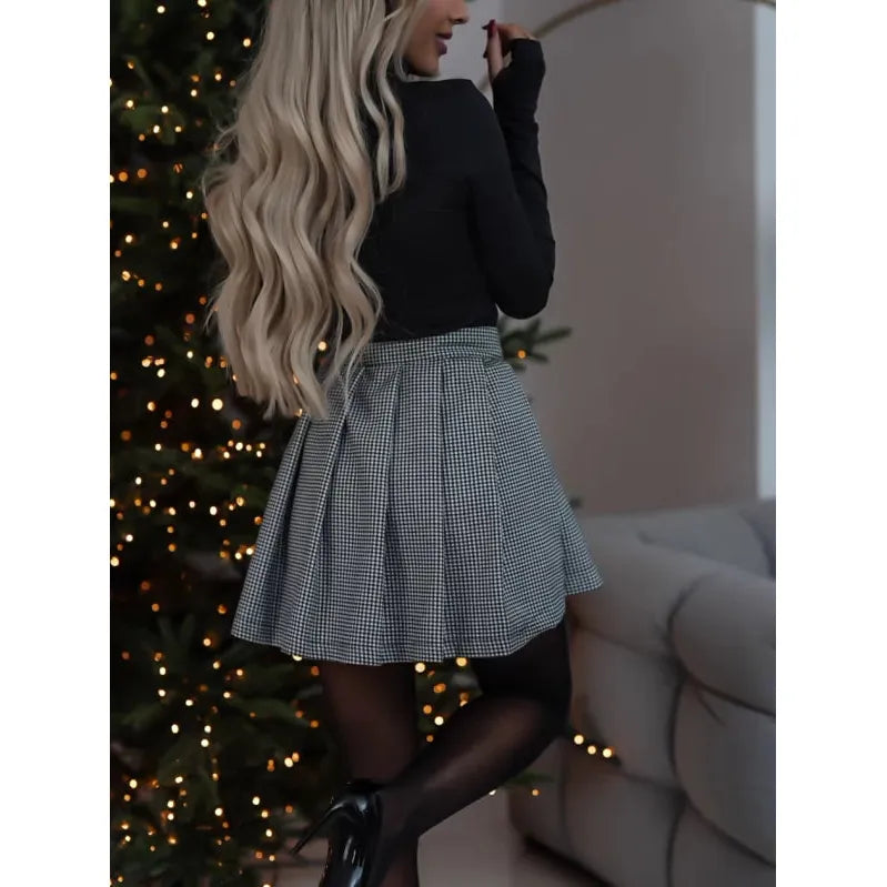 Minirok - Geruit - Geplooid - Ruit Minirok - Vrouwenrok-Boetiek Moda