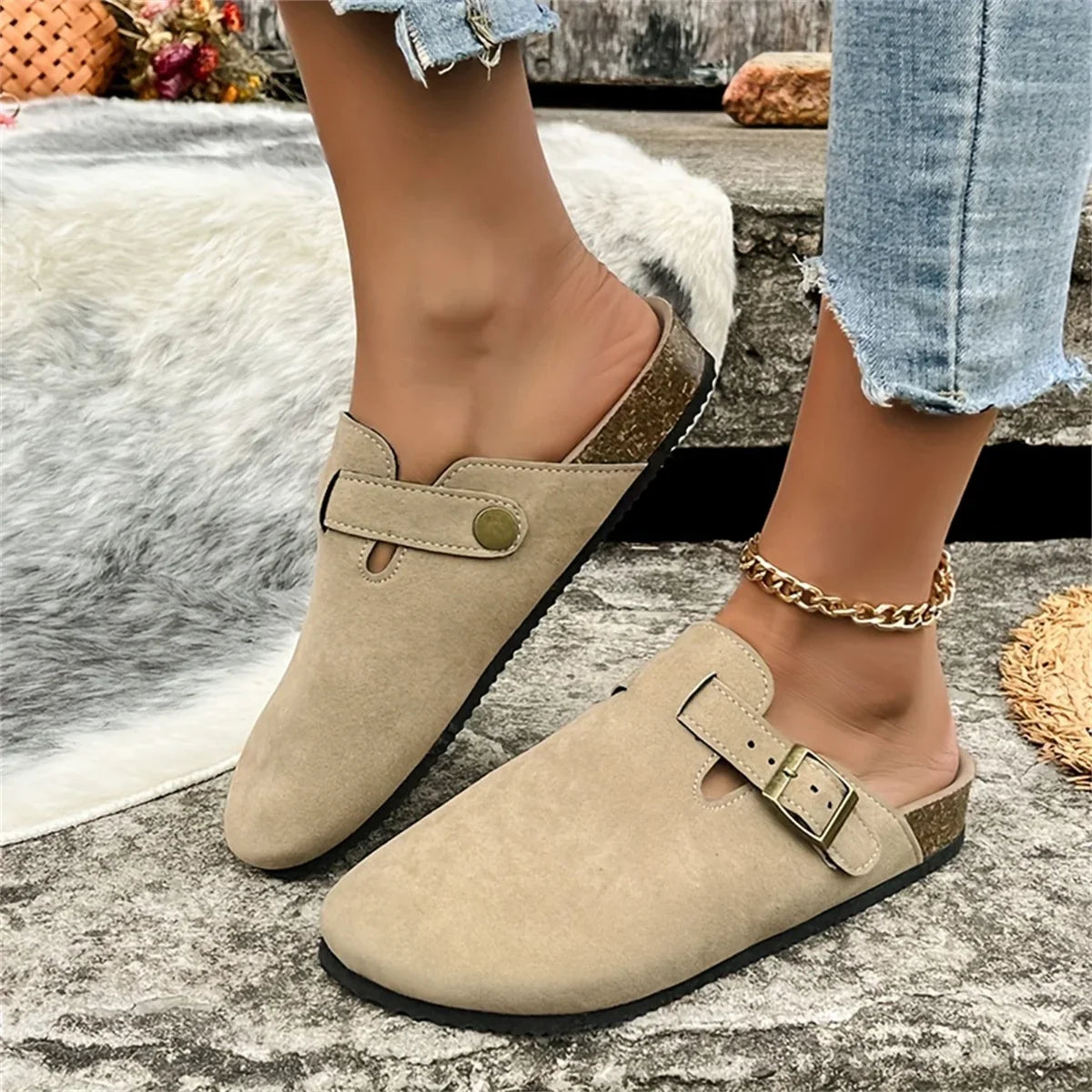 Muiltjes - Suède - Zomer - Slipschoenen - Pantoffels-Boetiek Moda