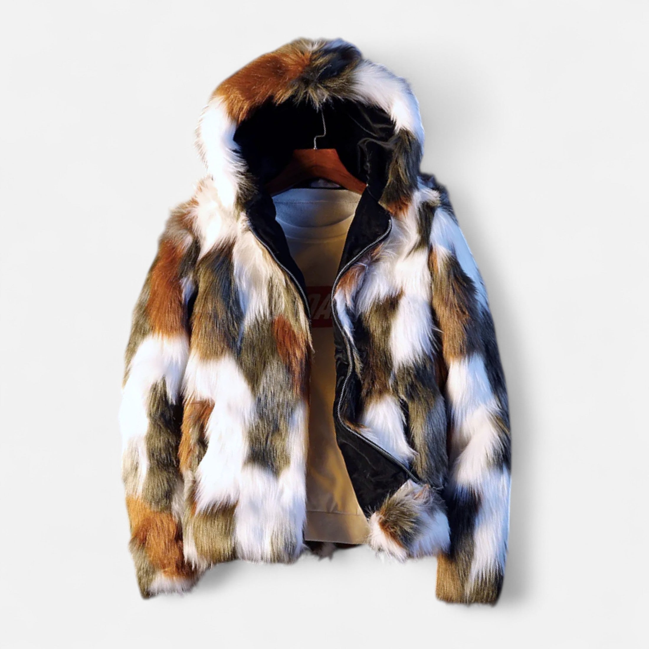 Nepbontjas - Bontjas met capuchon voor heren voor de winter-Boetiek Moda