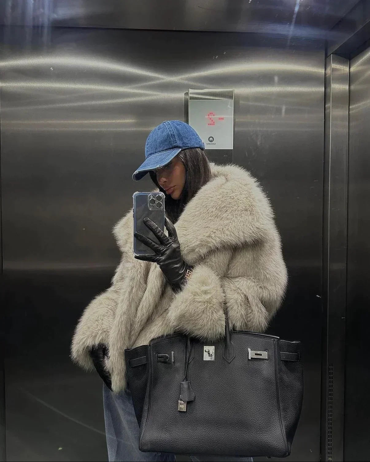 Nepbontjas - Pluizig - Kort - Nepbontjas - Winterjas voor dames-Boetiek Moda