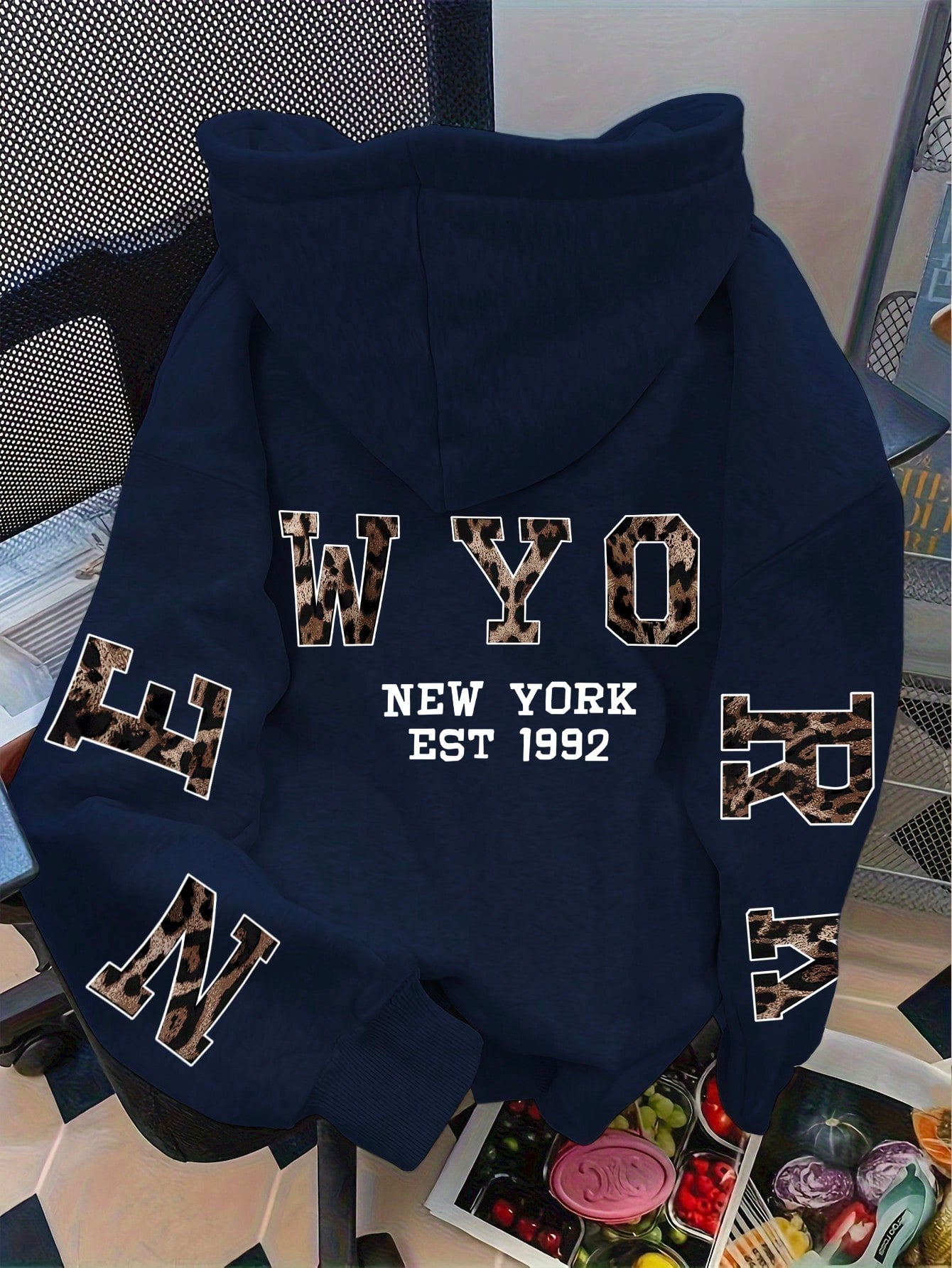 New York Hoodie - Oversized hoodie met print voor dames-Boetiek Moda