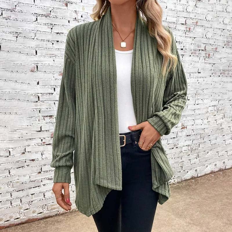Open Vest - Damesvest met lange mouwen en losse pasvorm-Boetiek Moda