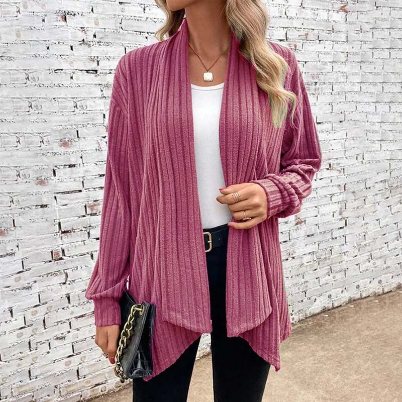 Open Vest - Damesvest met lange mouwen en losse pasvorm-Boetiek Moda