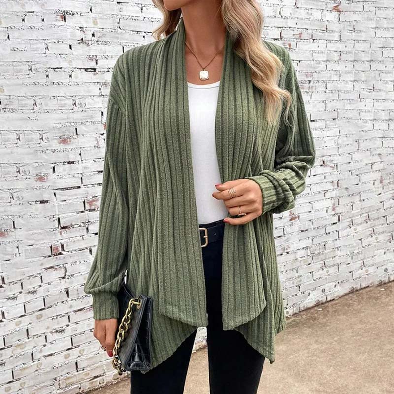 Open Vest - Damesvest met lange mouwen en losse pasvorm-Boetiek Moda